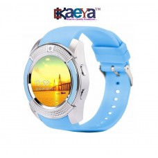 OkaeYa- V8 Bluetooth Smartwatch With Sim & TF Card Support With Apps Like Facebook And WhatsApp Touch Screen Multi Language Compatible With All Android And IOS Devices Wrist Watch Phone With Activity Trackers And Fitness Band (Assorted Colour)